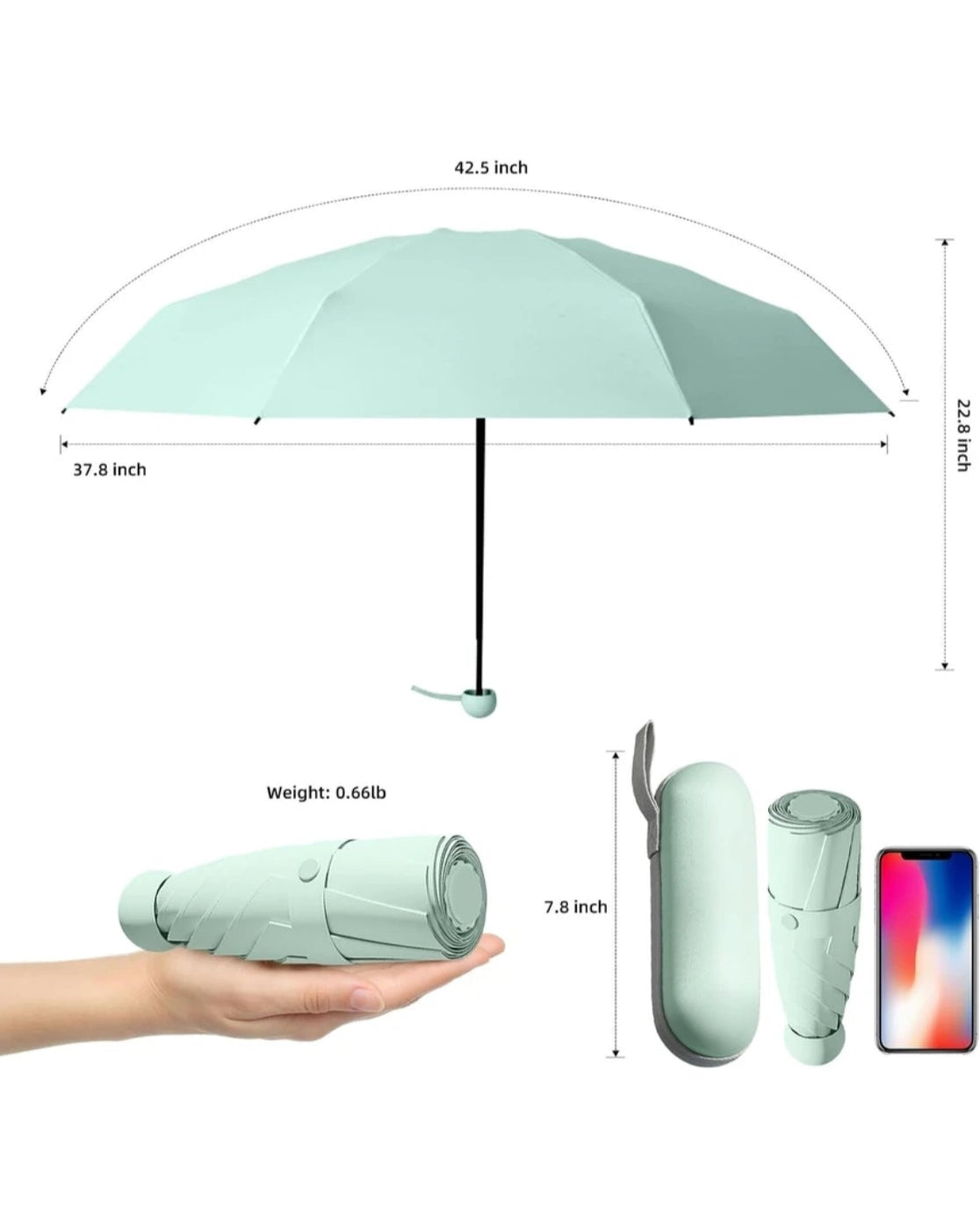 Mini Umbrella with cover for Men & Women Compact Travelling Umbrella